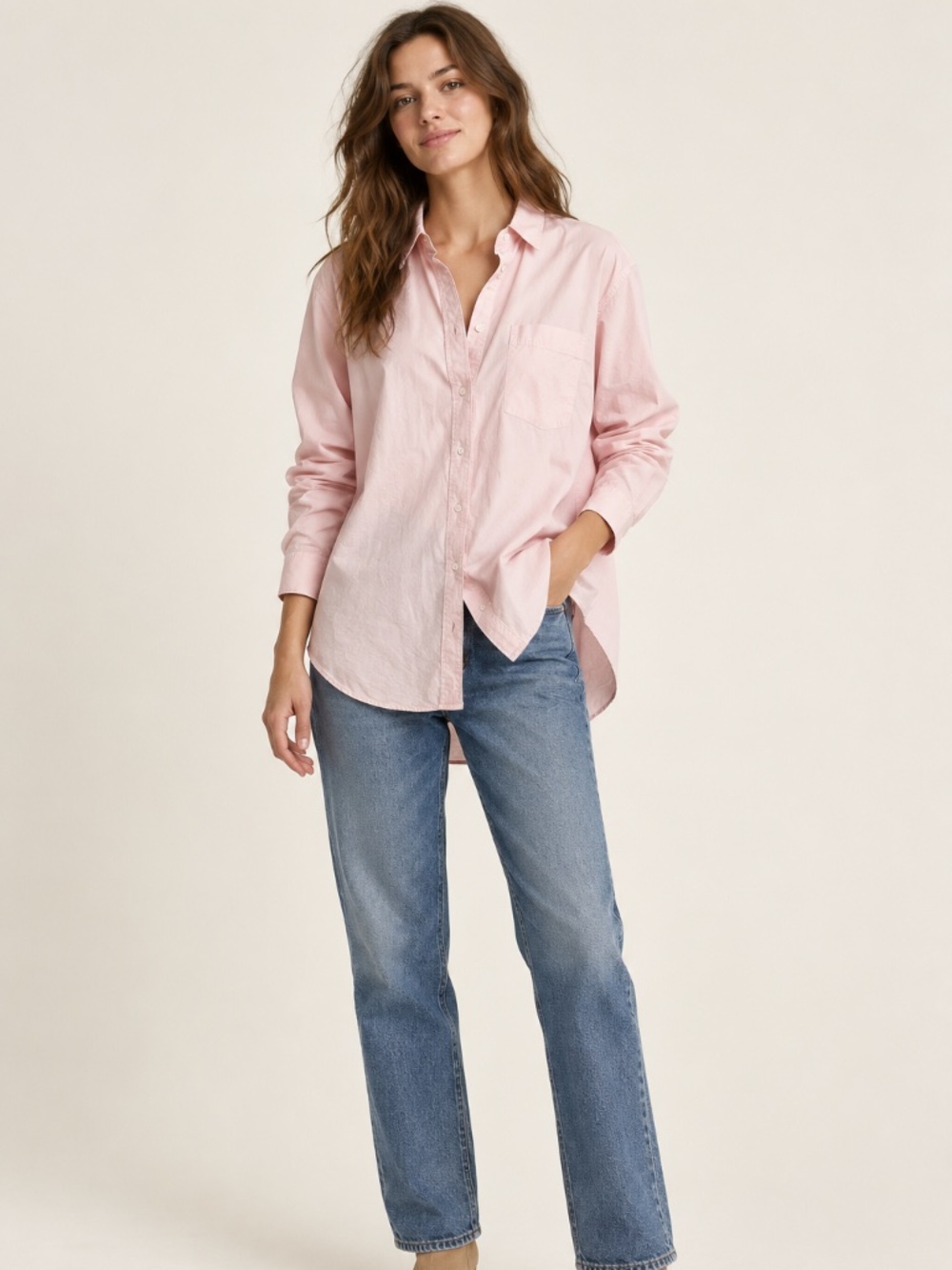 Banana Republic Blush Pink 100% Cotton Oversized Button Down Shirt S